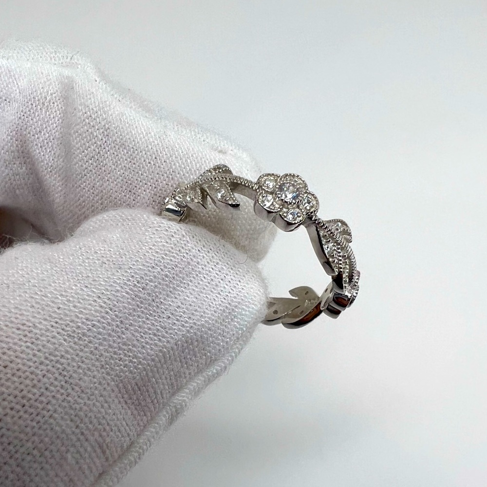 Sale $25! Sterling Silver Cz Flower Band - Picture 3 of 16